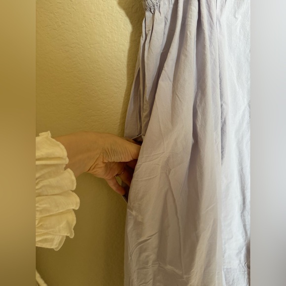 Madewell Poplin Ruffle A-Line Maxi Dress Sz XL in Lilac NEW Cottage Cotton - Picture 7 of 9